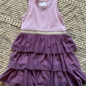 Hanna Andersson 4 Purple Silver Tiered Tank Dress